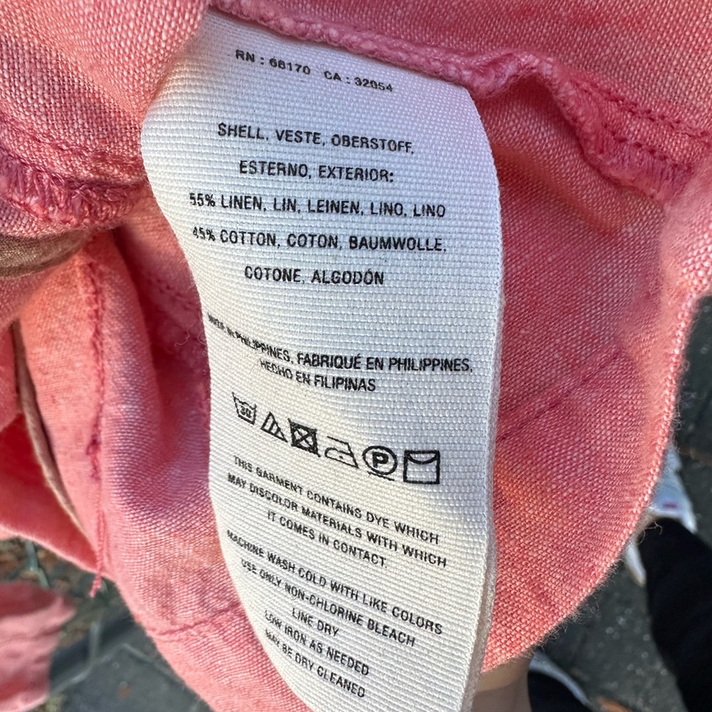 🎉HP🎉 Anthropologie Women's EUC Pink Coral Salmon Linen Blazer (Size 4) - Picture 4 of 7